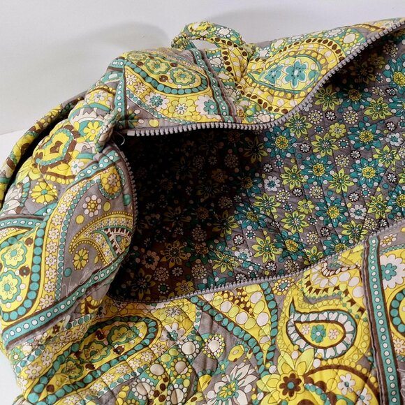 Vera Bradley Retired Lemon Parfait Paisley Weekender Duffel Large - Picture 5 of 6